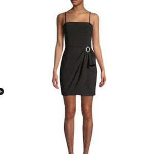 Parker Black Klum Gathered-waist Crepe Mini Short Cocktail Dress